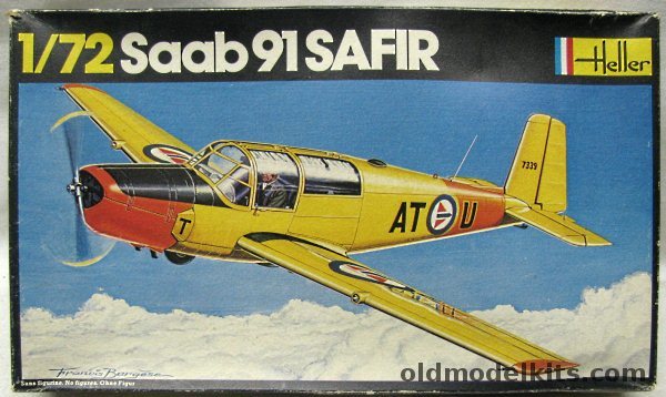 Heller 1/72 Saab 91 Safir - Norway or Swedish Air Force, 262 plastic model kit